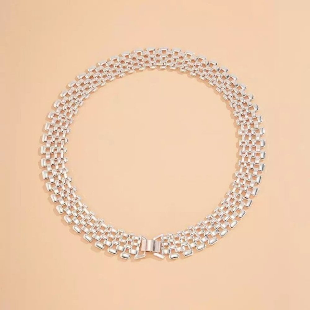 New Thick Chain Big Silver Color Necklace - Picture 4 of 6